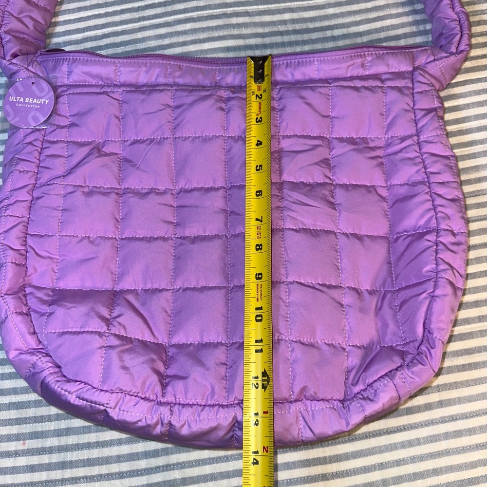 Ulta Beauty Collection Purple Quilted Puffer Hobo Shoulder Bag NWT - Picture 3 of 4